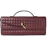 Joryin Woven Purse for Women Evening Clutch Woven Leather Handbags Crossbody Bag Purse Formal Evening Bag, Vegan Leather