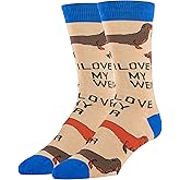 ooohyeah Men's Novelty Funny Crew Socks, Fun Animal Crazy Dress Socks Gifts for Dog Lover, Fits Men's Shoe Size 8-13