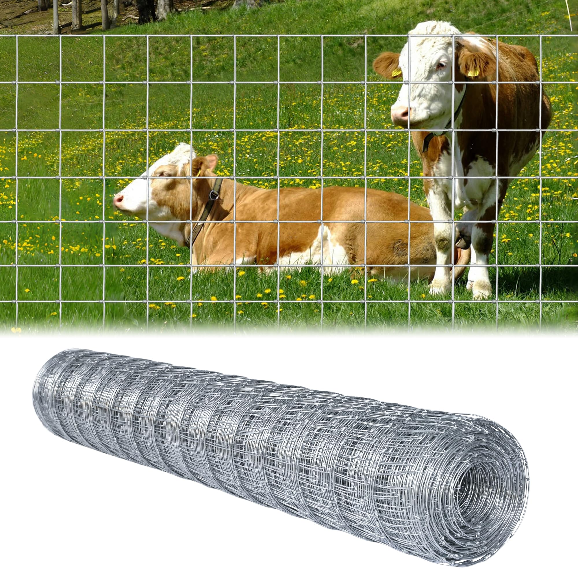 Photo 1 of Farm Fence 6ft x 164ft Heavy Zinc Coating Cattle Deer Goat Fence,Galvanized Field Wire Fencing,Hog Wire Fencing for Yard Livestock & Animals Protection
