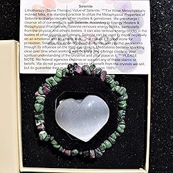 Zenergy Gems Selenite Charged Natural Ruby Zoisite