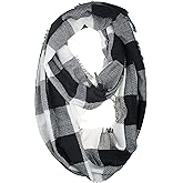 VIVIAN & VINCENT Fall Winter Infinity Scarf for Women Scottish Tartan Lightweight Warm Plaid Loop Scarves