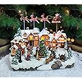 MOMENTS IN TIME 10.5”H Polyresin Christmas Village with Music and Animated Santa Sleigh (Adaptor Included)