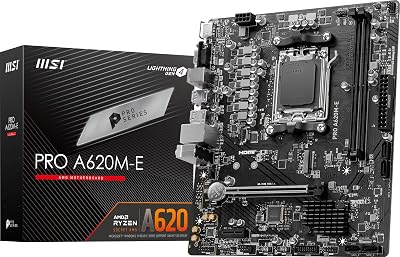 MSI PRO A620M-E Motherboard AM5 Ryzen 7000 DDR5 Micro-ATX MB6161