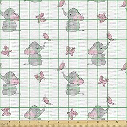 Ambesonne Animal Cartoon Fabric by The Yard Playing
