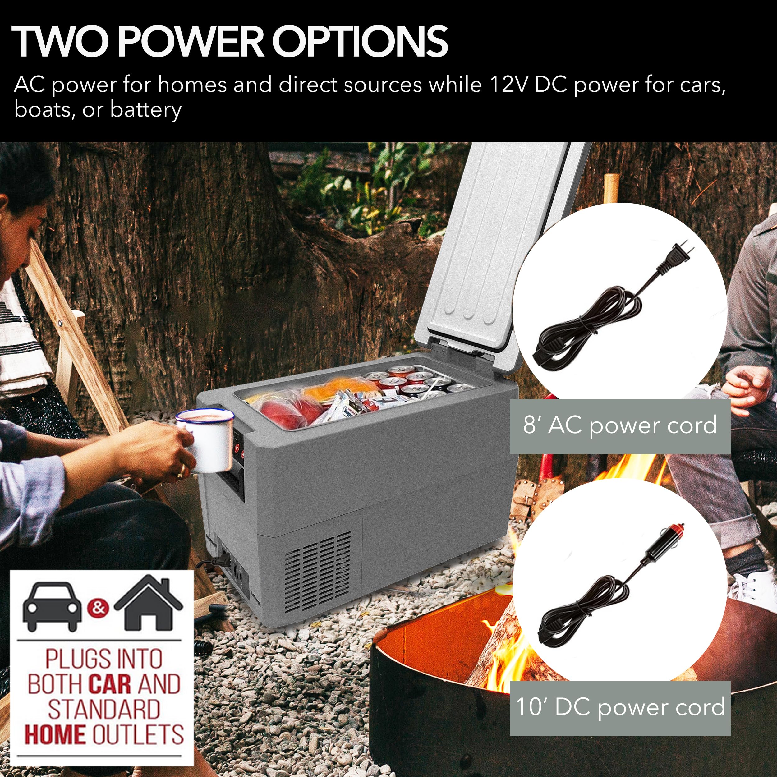 Whynter FMC-350XP 34 Quart Compact Portable Refrigerator, AC 115V/ DC 12V Real Freezer for Car, Home, Camping, RV-8°F to 50°F, One Size, Gray