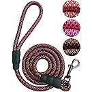 PetsCare Dog Leashes for Large Dogs - 1/2 Inch Thick 5 Feet Long - Strong and Durable Braided Nylon Rope Lead for Medium and Large Dogs (1/2 X 5', Black)