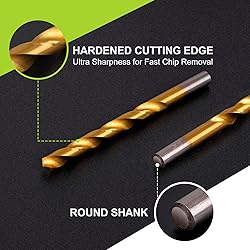 COMOWARE 100 Pcs Titanium Drill Bit Set - High