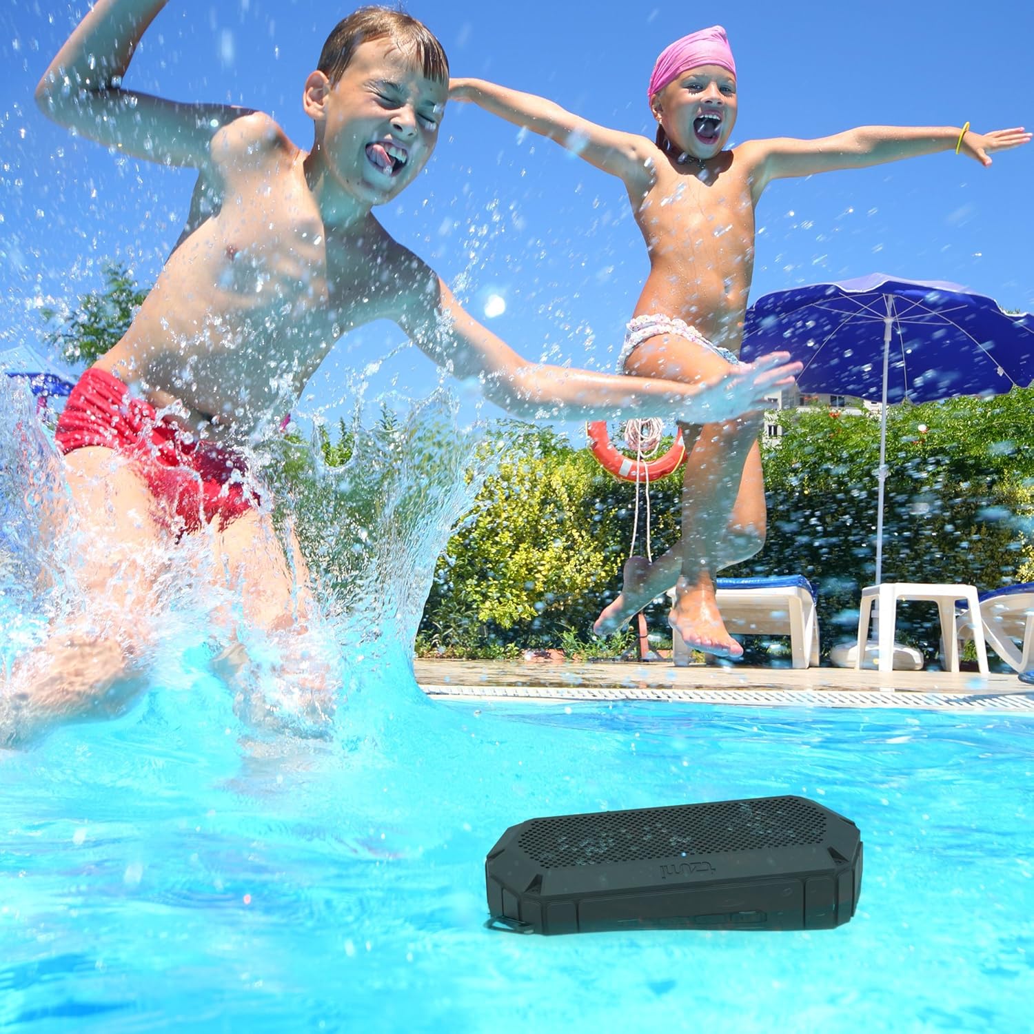 tzumi aquaboost floating waterproof speaker