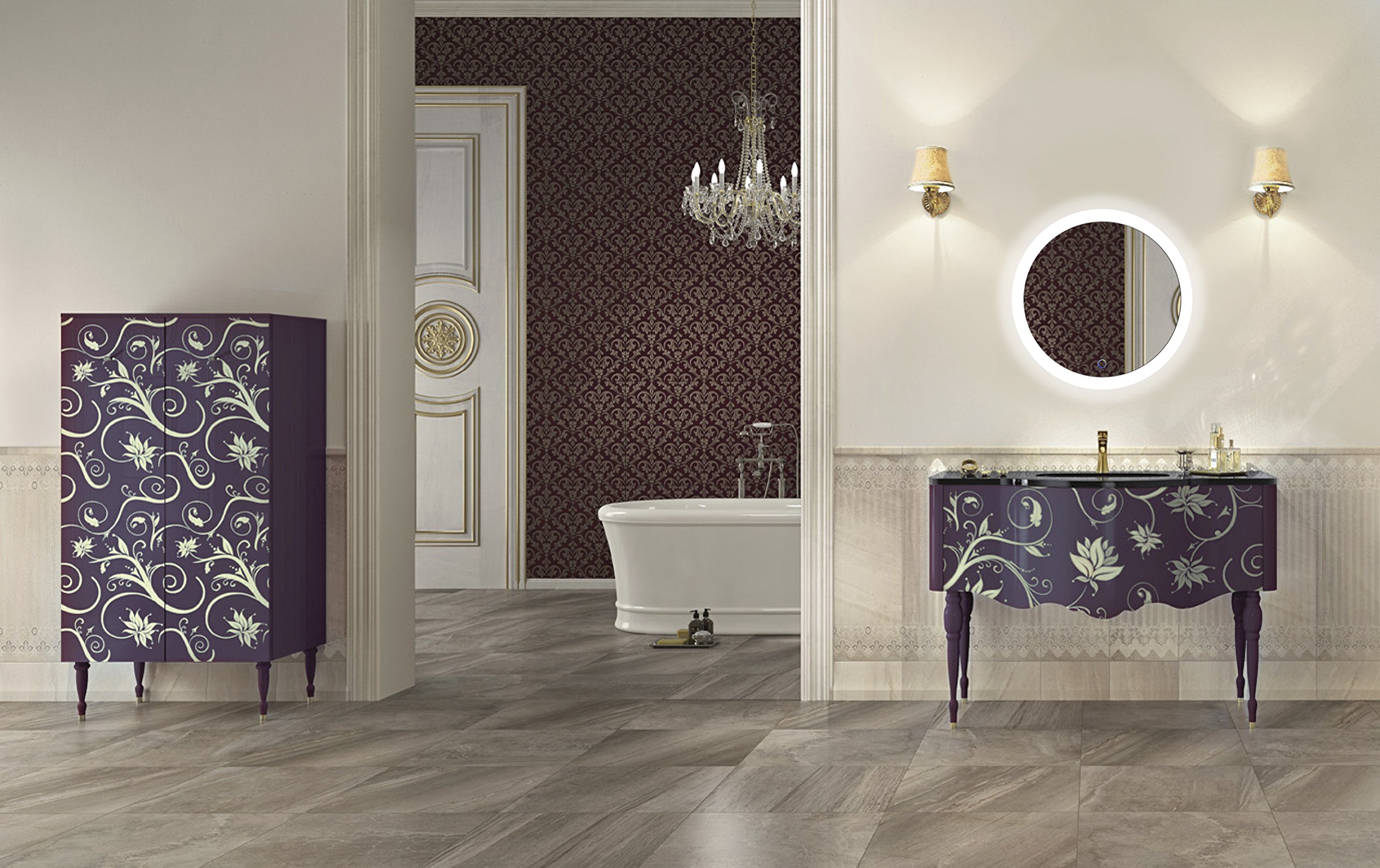 Krugg LED Bathroom Round Mirror 22 Inch Diameter Lighted Vanity