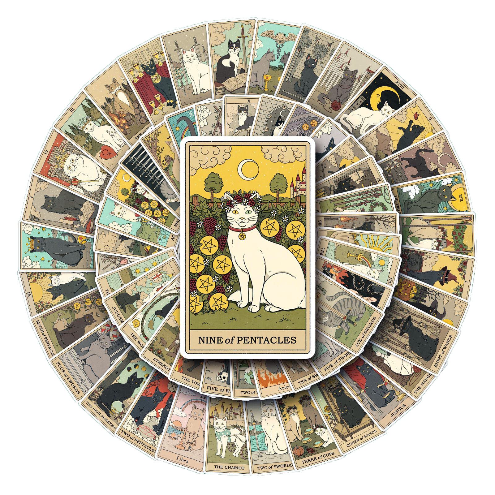 62 Pcs Tarot Stickers for Kids Teens Adults Boys Girls Gift,Stickers Pack for Laptop,Skateboard,Luggage,Car,Bike, Cup,Computer,Water Bottle Decor,Love Future Vinyl Waterproof Sticker Decals