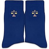 PSBGPC Balance Scale Embroidered Socks - Law Themed Gifts for Lawyer, Law School Student, Colleagues, etc. - Favors for Birthday, Christmas, Graduation, etc.(019)