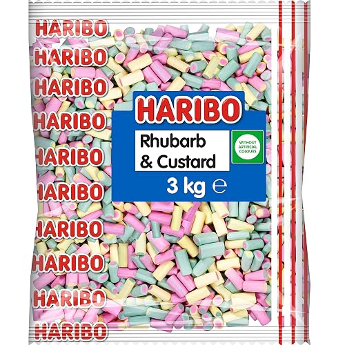 HARIBO Rhubarb and Custard Bulk Bag, 3 kg