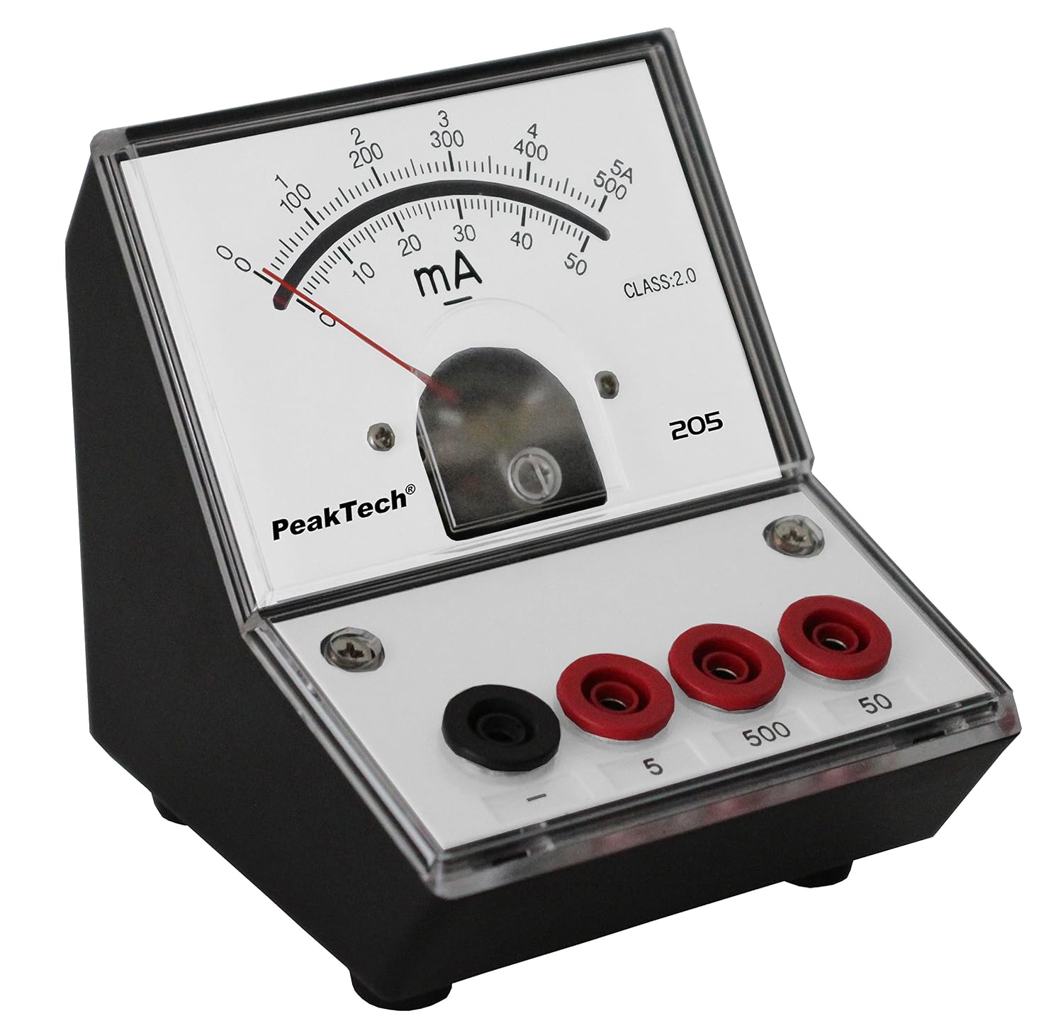 PeakTech P 205 Multimeter/Ammeter Meter with Mirror Scale 0 - 50MA/500MA/5 A DC