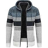 Little Beauty Mens Sweaters Zip Up Hoodie Knit Cardigan Sweaters for Men Fall Winter Jackets With Pockets Casual