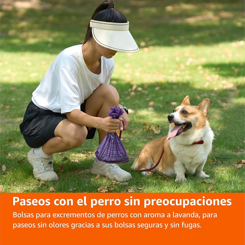 Saco de lixo para cães sem dispensador, lavanda, 300 sacos (20 pacotes de 15 sacos)