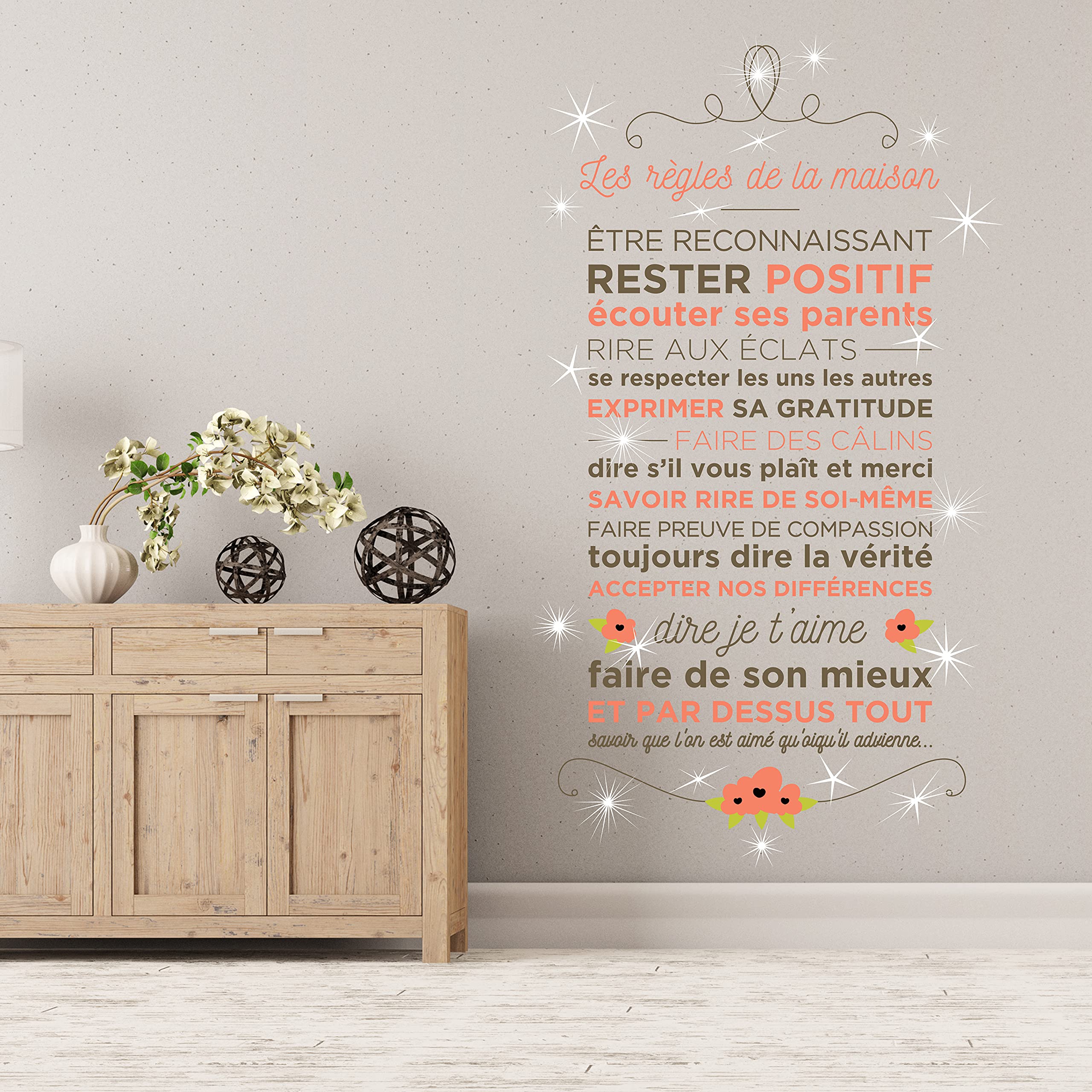 Wall Stickers Swarovski Crystals & House Rules Floral French Murals