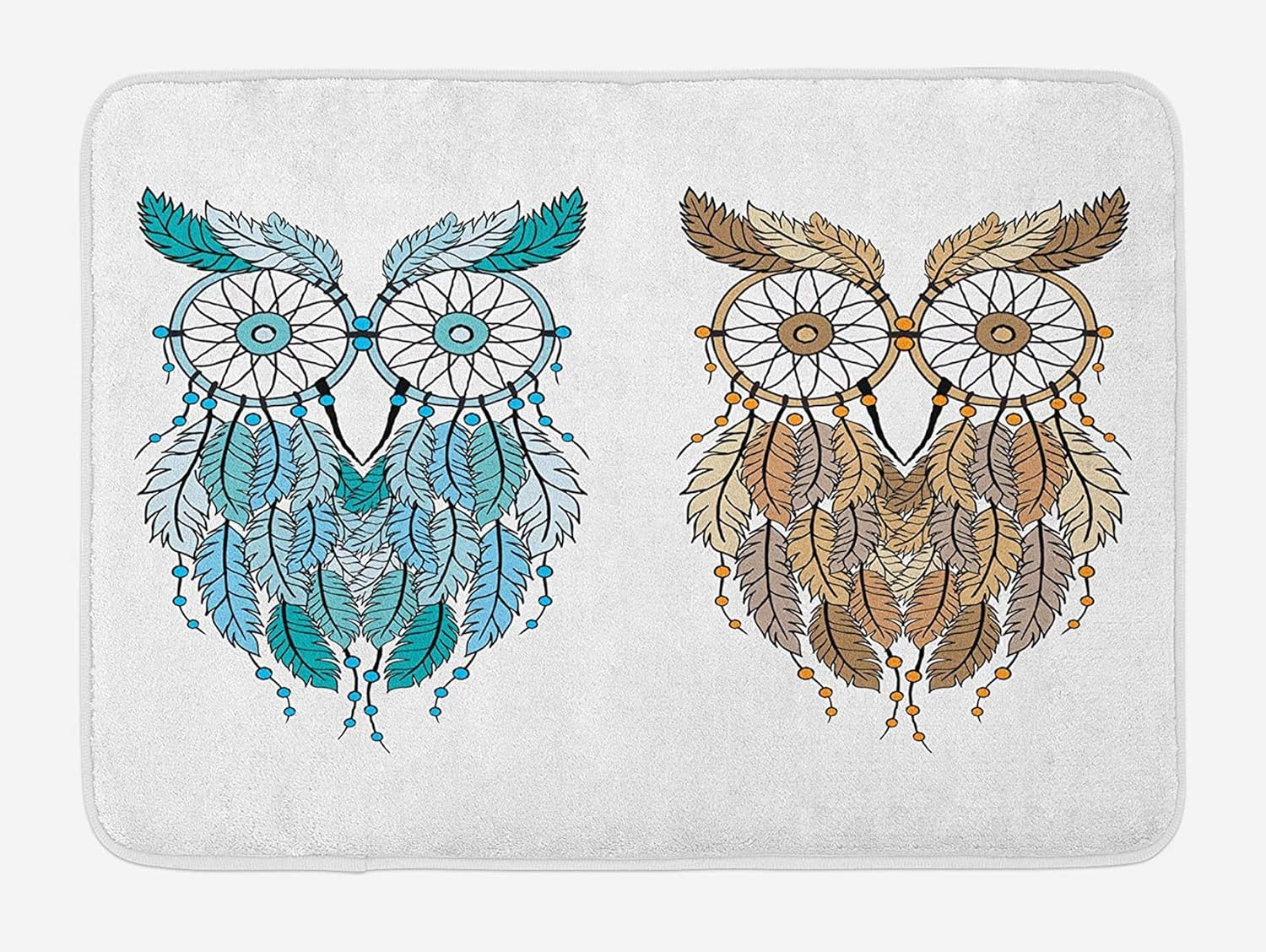 Romance-and-Beauty Alfombrilla de baño Estilo búho Atrapasueños