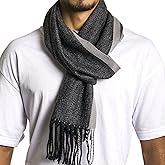 Alpine Swiss Mens Scarf Soft Knit Winter Scarves Plaid Striped or Solid Neck Covering Long Warm Stylish