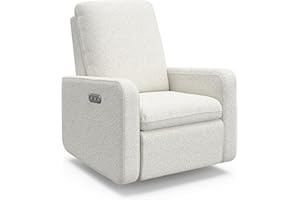 Graco Teddi Power Recliner Swivel Glider (Ivory Boucle) – Electronic Power Recline, USB-A & USB-C Charger, Premium Cushioning & Comfort