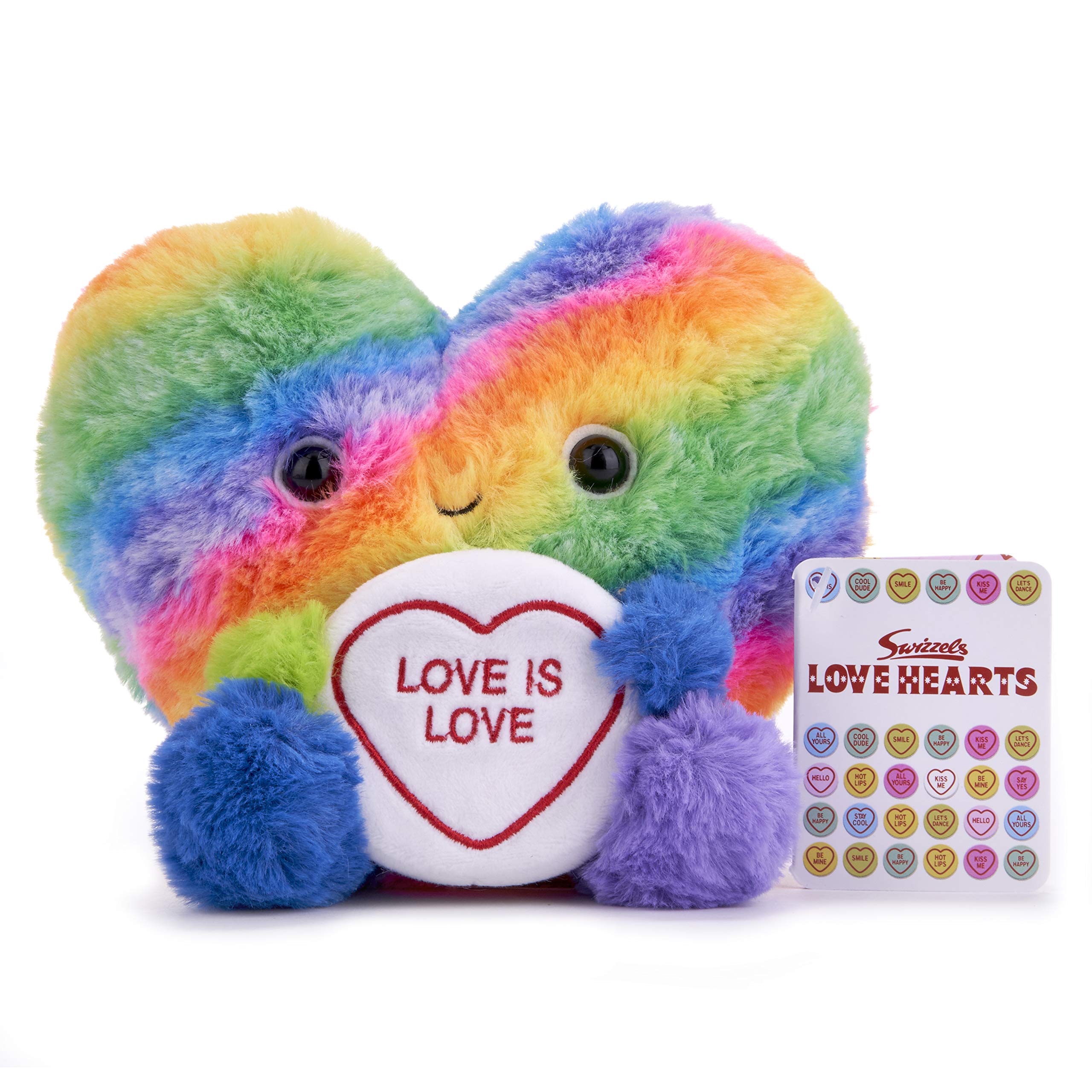 Posh Paws Swizzels Love Hearts Arty the Big Hearty 'Love is Love' Soft Toy 18cm (7 inches), 37513