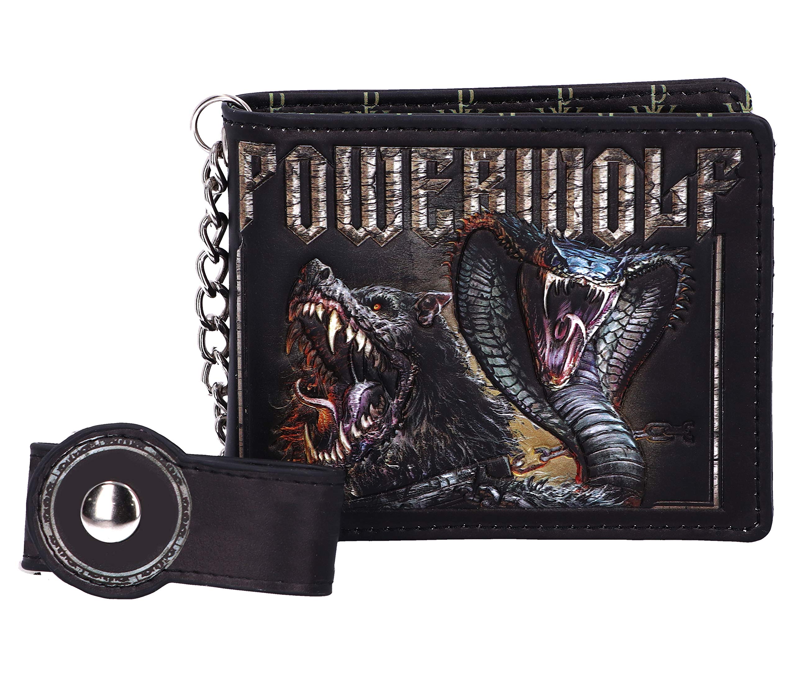 Nemesis Now Officially Licensed Powerwolf Kiss of the Cobra King Embossed Wallet,Black,11cm