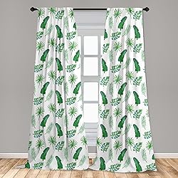 Lunarable Botanical Curtains, Exotic Plants