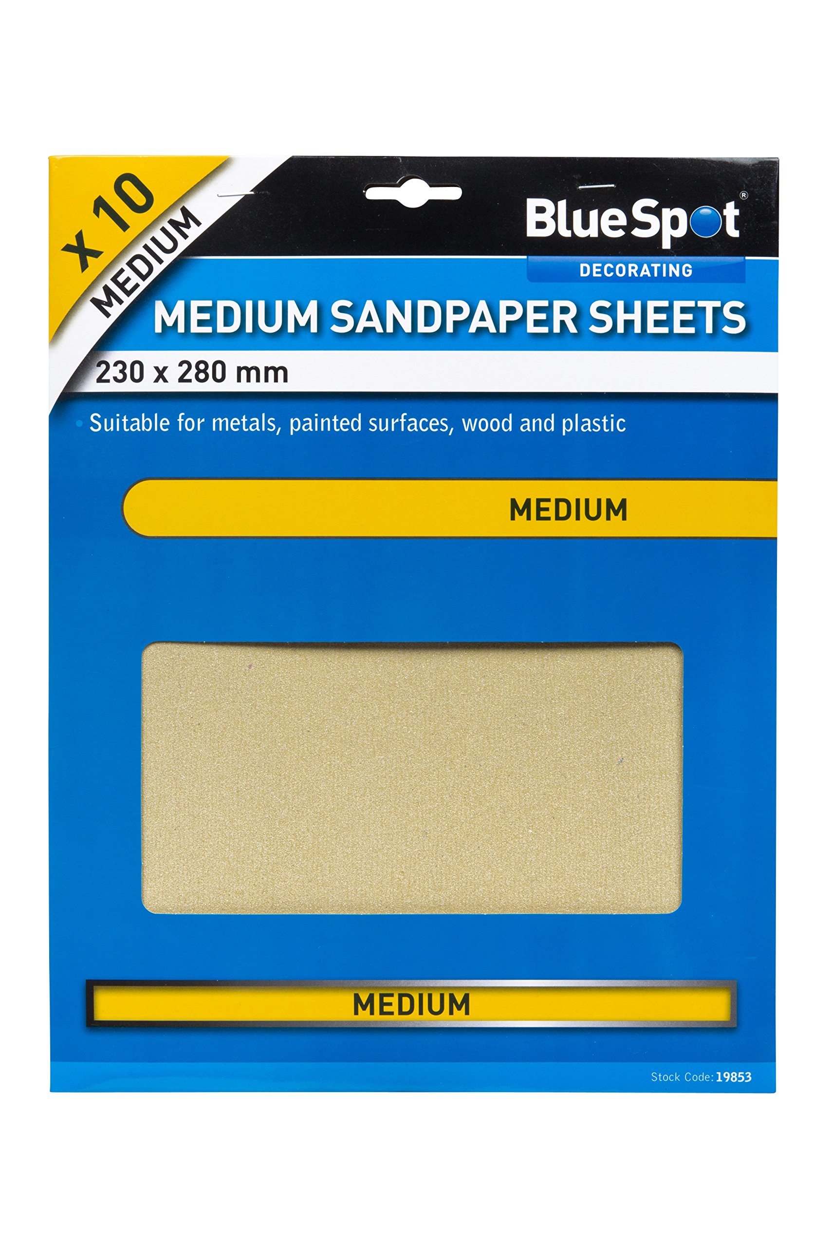 Blue Spot Tools 19853 Medium Sandpaper, Black, 230 x 280 mm