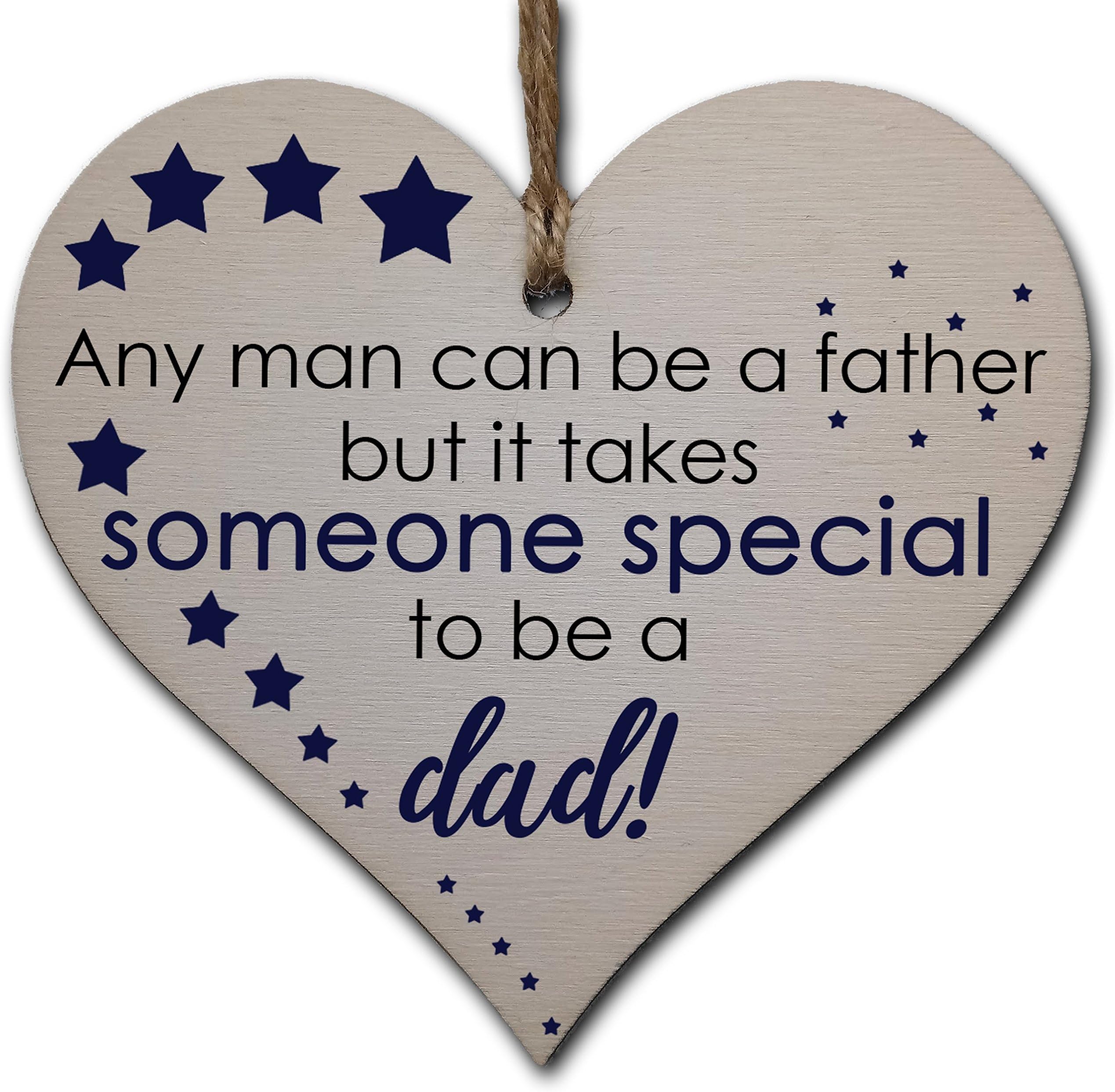 Handmade Wooden Hanging Heart Plaque Gift for Dad this Fathers Day Thoughtful Keepsake