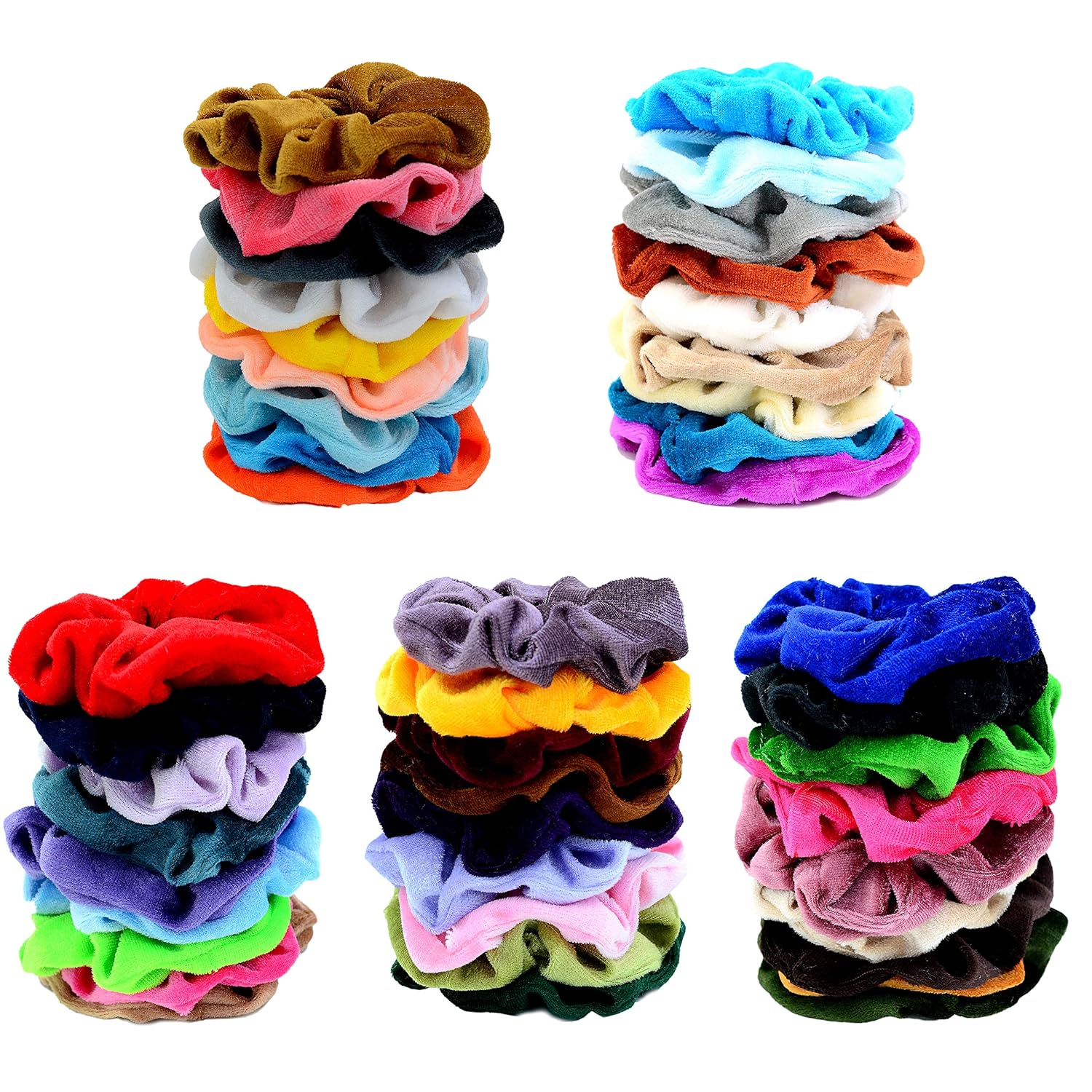 Chloven 45 Pcs Hair Scrunchies Velvet Elastics Hair Bands Scrunchy Hair Tie Ropes Scrunchie for Women Girls Hair Accessories Scrunchies - Great Gift for Holiday Seasons : Beauty