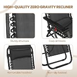 Yaheetech Zero Gravity Chair Outdoor Recliner with Cup Holder Black view 5