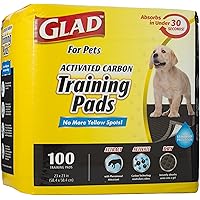 Glad for Pets Black Charcoal Puppy Pads | Puppy Potty Training Pads That Absorb & Neutralize Urine Instantly | New & Improved Quality Puppy Training Pads, 100 Count