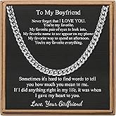 JoycuFF Mens Cuban Link Chain Necklace for Boyfriend Gold Silver Stainless Steel 6MM 10MM Hip Hop Anniversary Birthday Christmas Jewelry for Men