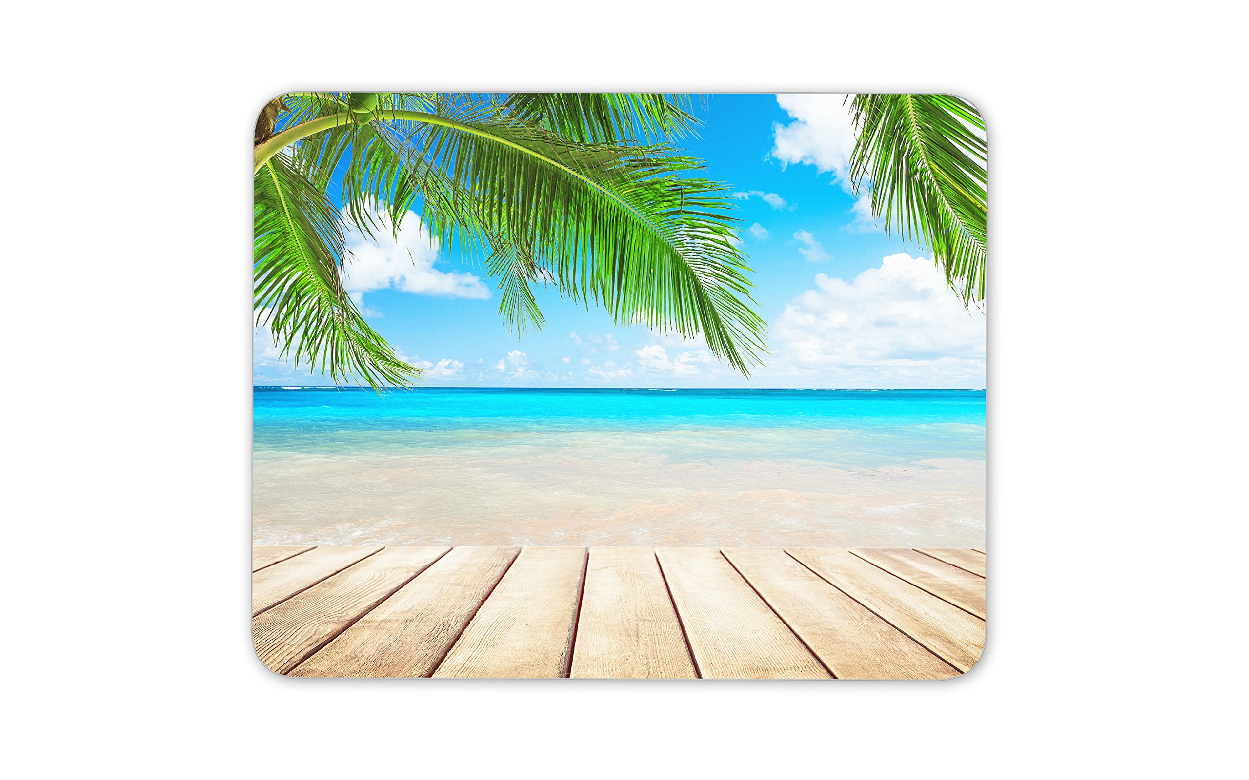 Destination Vinyl Ltd Beach Scene Mouse Mat Pad - Palm Tree Tropical Island Computer #13251