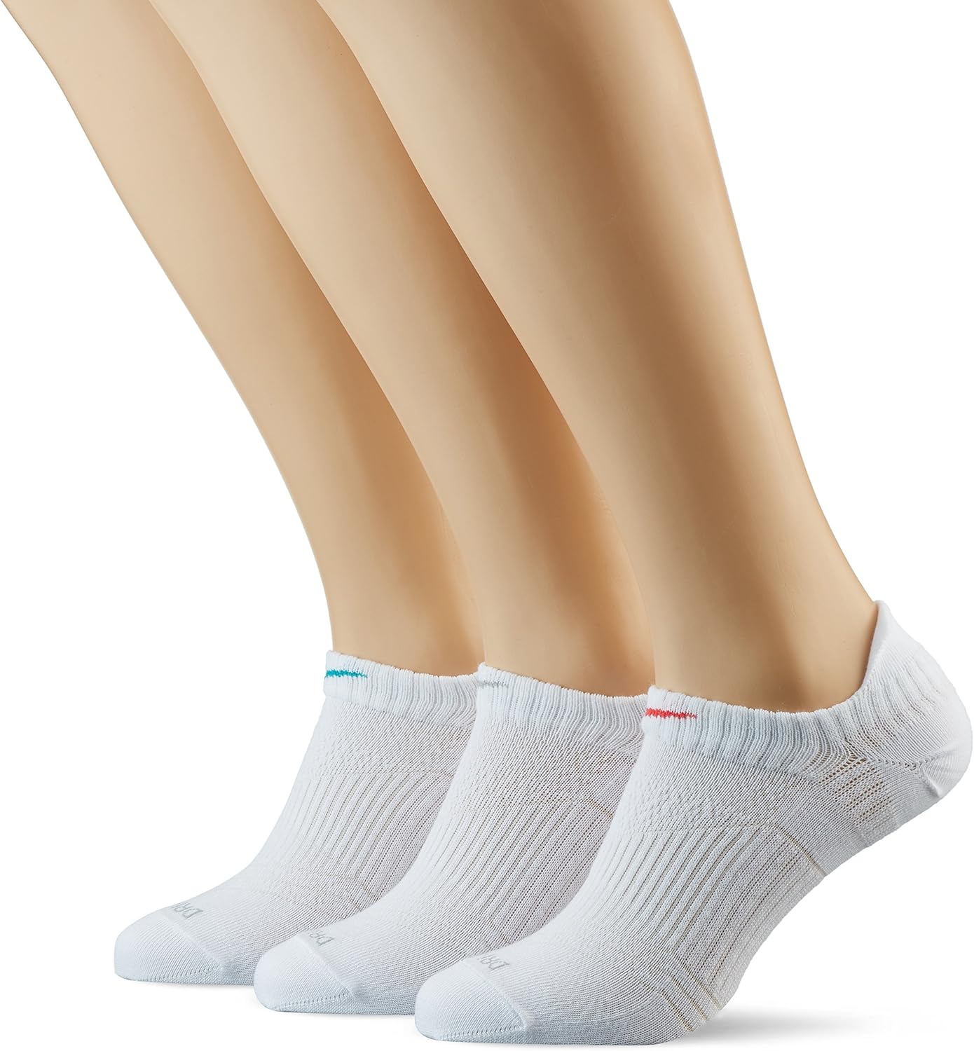 Nike No Show Running Socks 3PPK DriFit Lightweight MultiColoured