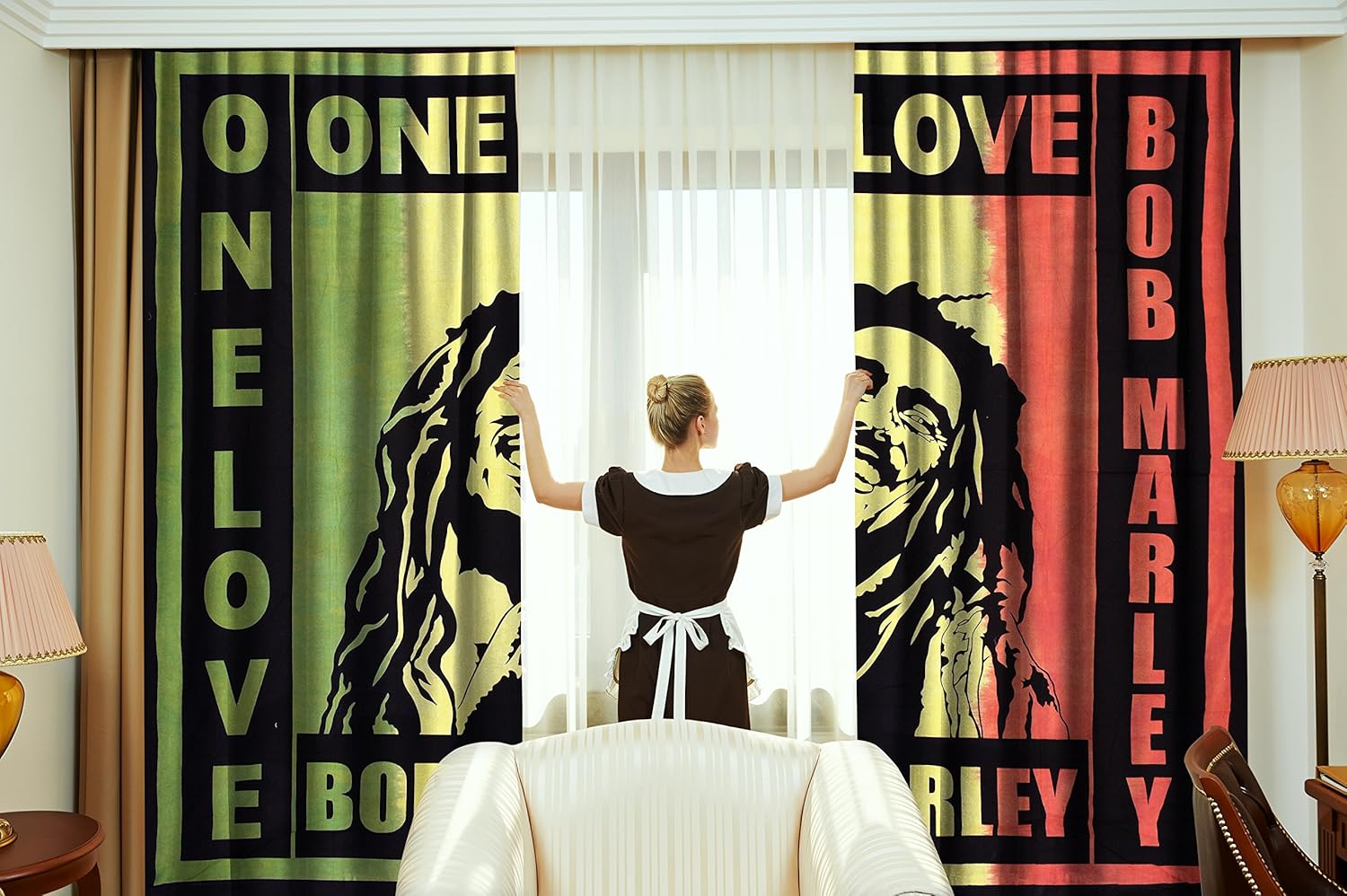 Buy Handicraft Palace Bob Marley Printed Drapes Panels Cotton