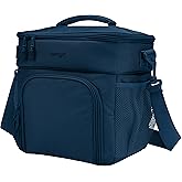 Bentgo Prep Deluxe Insulated Multimeal Bag - Lunch Box Bag, Holds 5 Meals, Premium Insulation up to 8 Hrs, Durable, Water-Resistant - Large Capacity For Adult Meal Prep (Navy Blue)