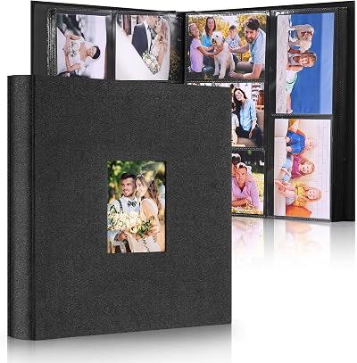 DazSpirit 6x4 Inch Photo Album 600 Photos Linen Cover 10x15 Slip-In Pockets