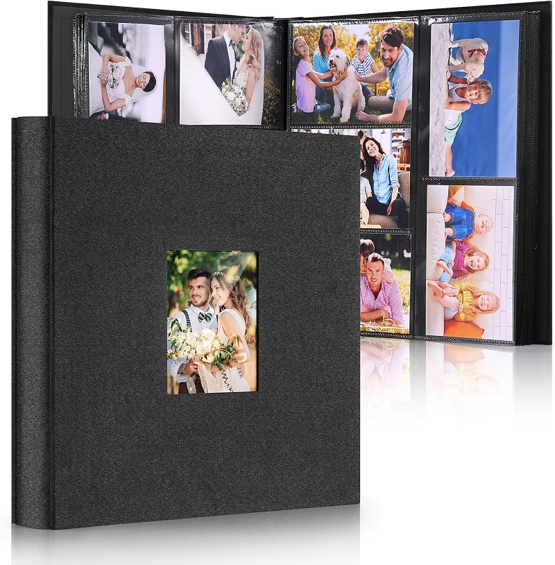 DazSpirit 6x4 Inch Photo Album 600 Photos Linen Cover 10x15 Slip-In Pockets