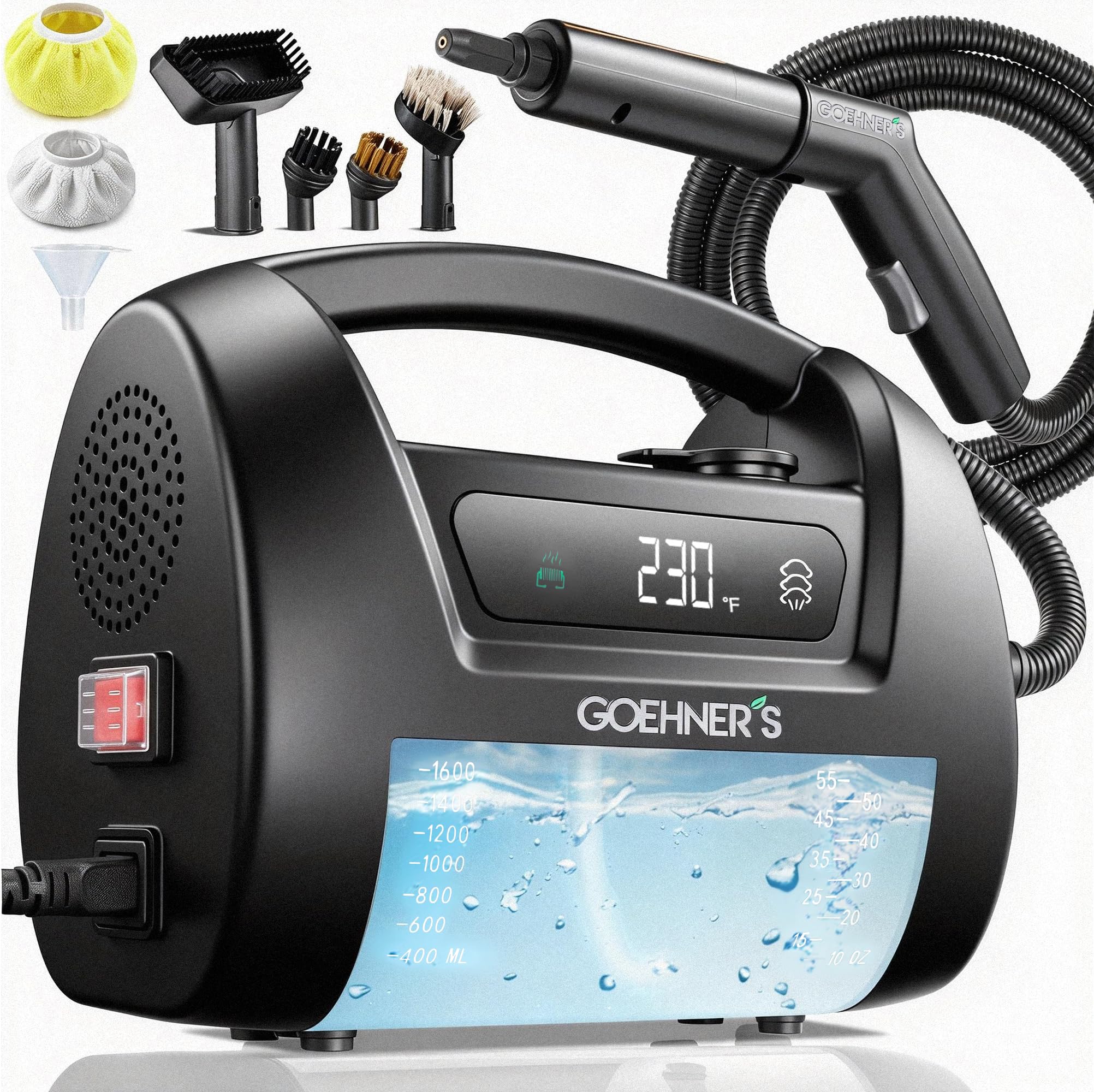 Photo 1 of ???????? Handheld Steam Cleaner for Home, 230°F/3.5Bar High Pressure Hand held Steam Cleaner for Car Detailing with 13ft Cord, 30s Heats Portable Steamer for Cleaning Grout Tile Bathroom Wall