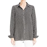 Max Studio Womens Max Studio Women's Spring 2023 Fashion Everyday Collared Long Sleeve Button Down Shirt