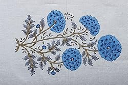 Ridhi -Lapis Blue Cotton Tablecloth, Handblock