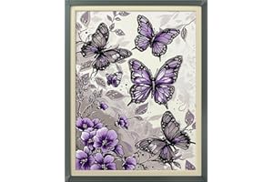 Leczany Cross Stitch Stamped Kits for Beginners Adults or Kids Patterns Craft Kit Needlepoint Full Range of Embroidery Starter Kits DIY 11CT 3 Strands | Butterfly 13×17.3 inches