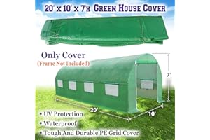 BenefitUSA Replacement Cover for 20'X10'X7' Green House Walk in Outdoor Plant Gardening Greenhouse Larger (Frame Does Not Included)