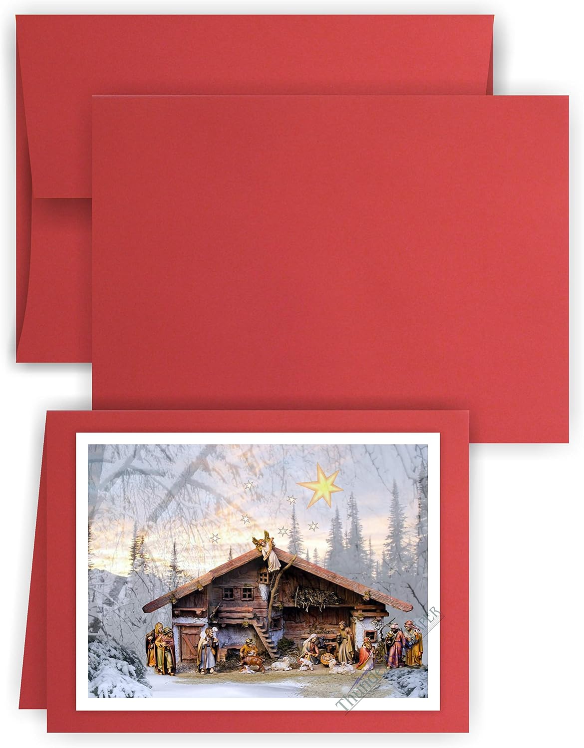 4X6 Folded Size with A-6 Envelopes - Bright Apple Red - 25 Sets - (6X8 Cards Scored to Fold in Half) White Labels - Blank Matching Pack - Invitations, Greeting, Thank You, Notes, Holidays, Weddings : Office Products
