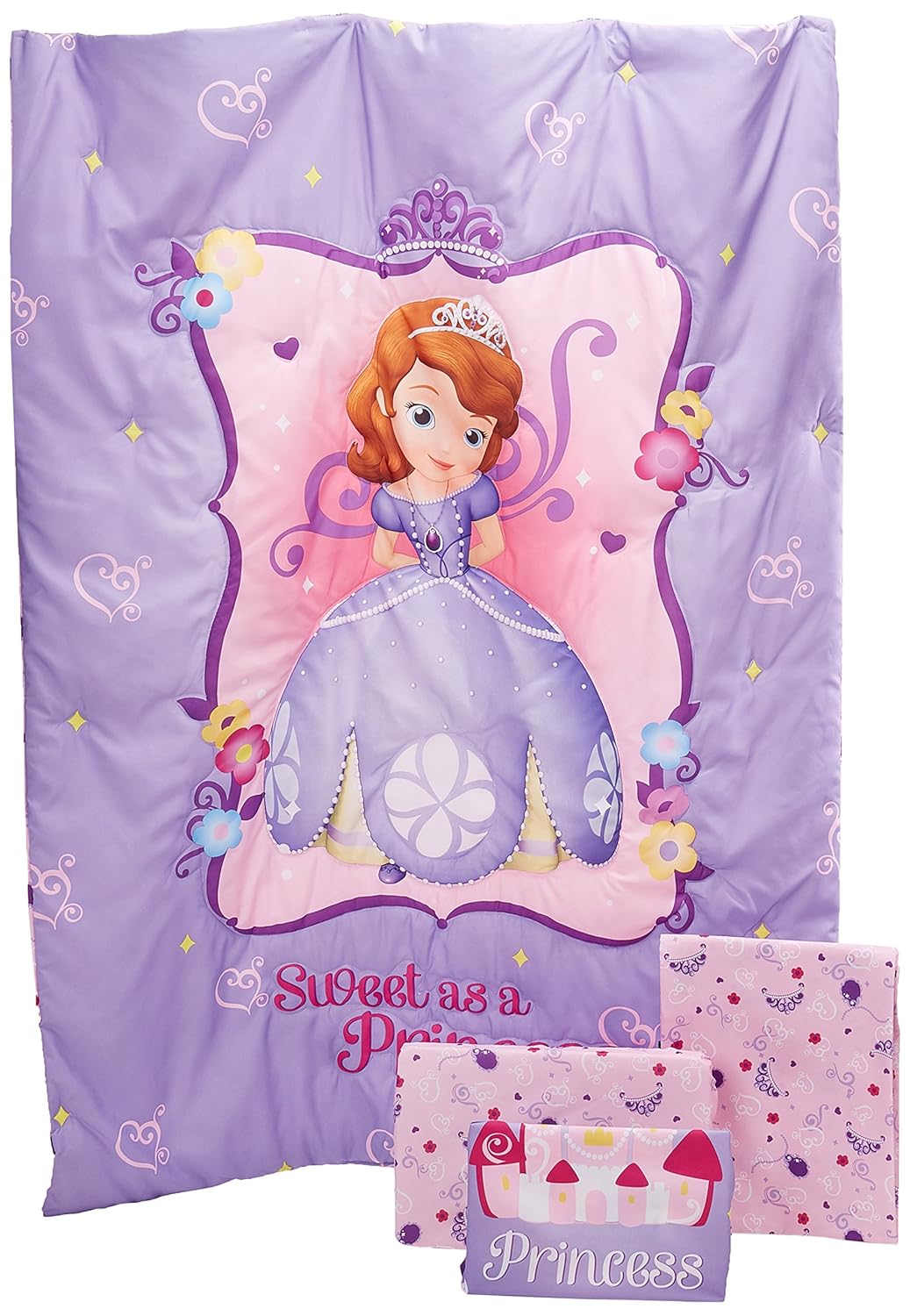Toddler Bedding Set Girls Sofia the First 4 Pc Bed Sheets Quilt