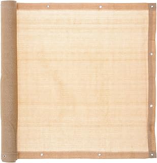 Ventanara Balkonverkleidung Sichtschutz HDPE blickdichte Balkonumspannung Zaun Verkleidung Blende Windschutz Folie 500 x 90 cm Sand