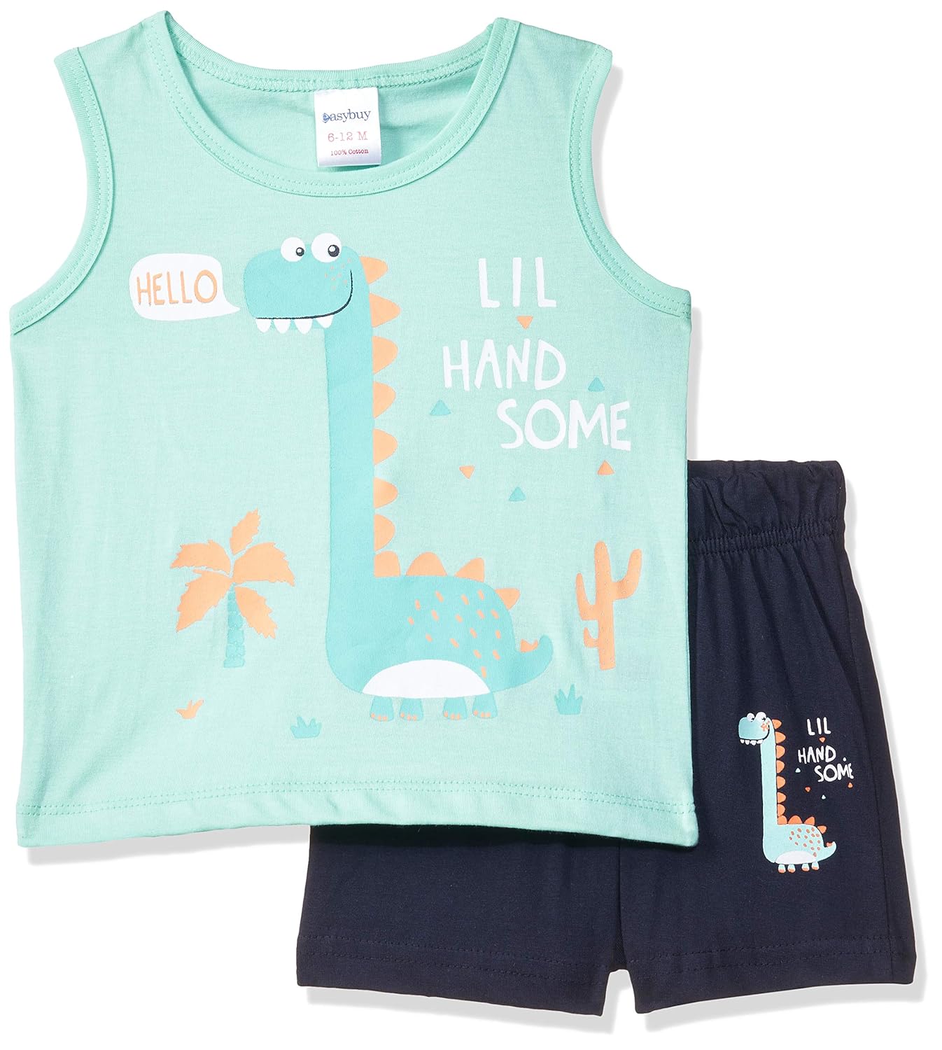 Buy Easybuy BabyBoy's Sleeveless TShirt and Shorts Regular Cotton Set