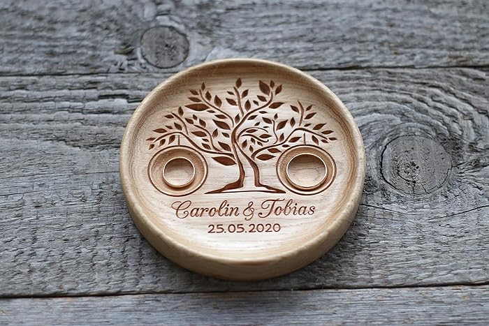 Cuscino Porta Anelli Matrimonio - Cuore Rosa Con Fiori, 15x13cm - Foto 9