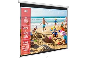 Pyle Manual Pull-Down Projector Screen - Universal 72-inch Roll-Down Retractable Manual Projection Screen w/ Auto-Locking, Ad