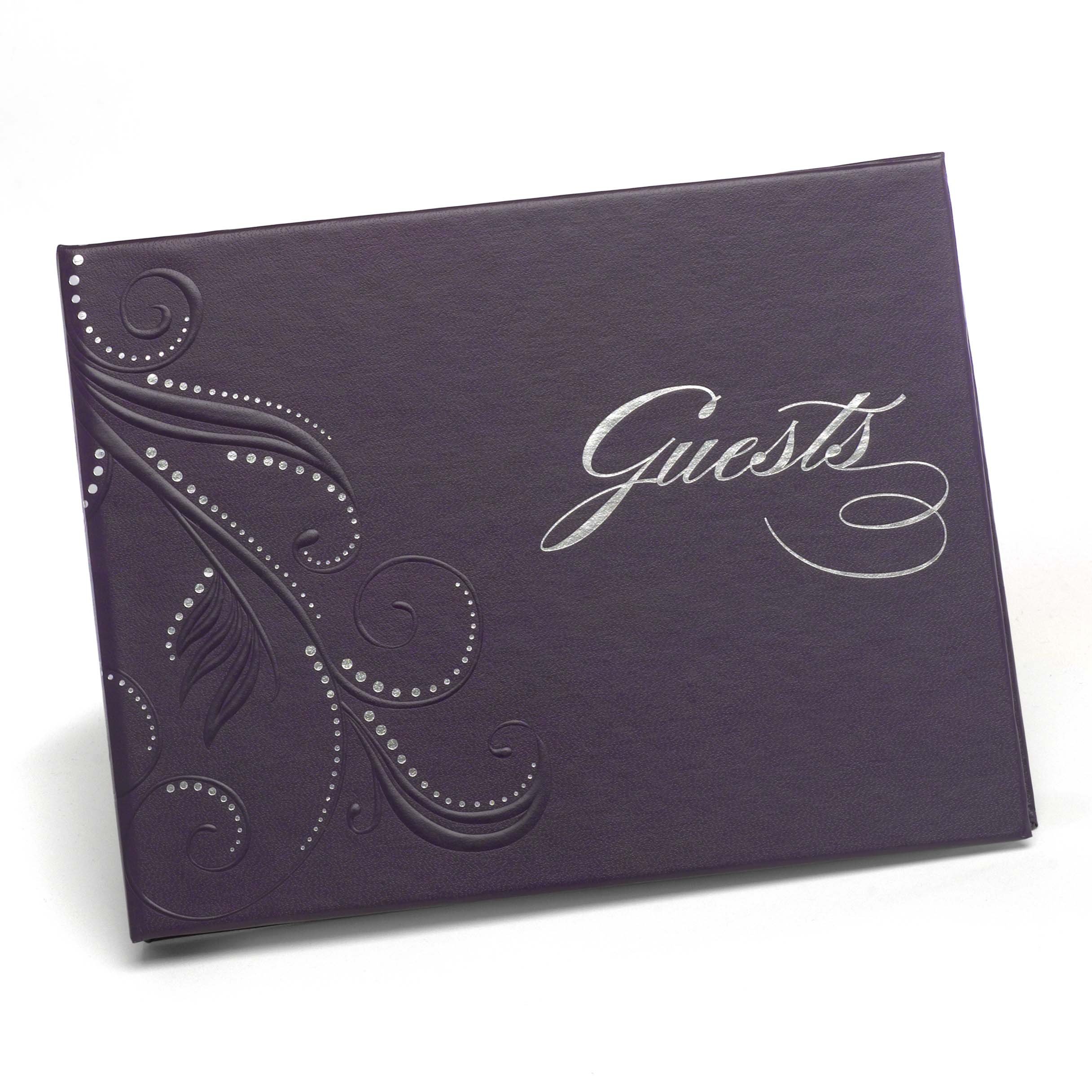 Hortense B. Hewitt Guest Book, Purple Swirl, 7.5 x 5.75-Inches